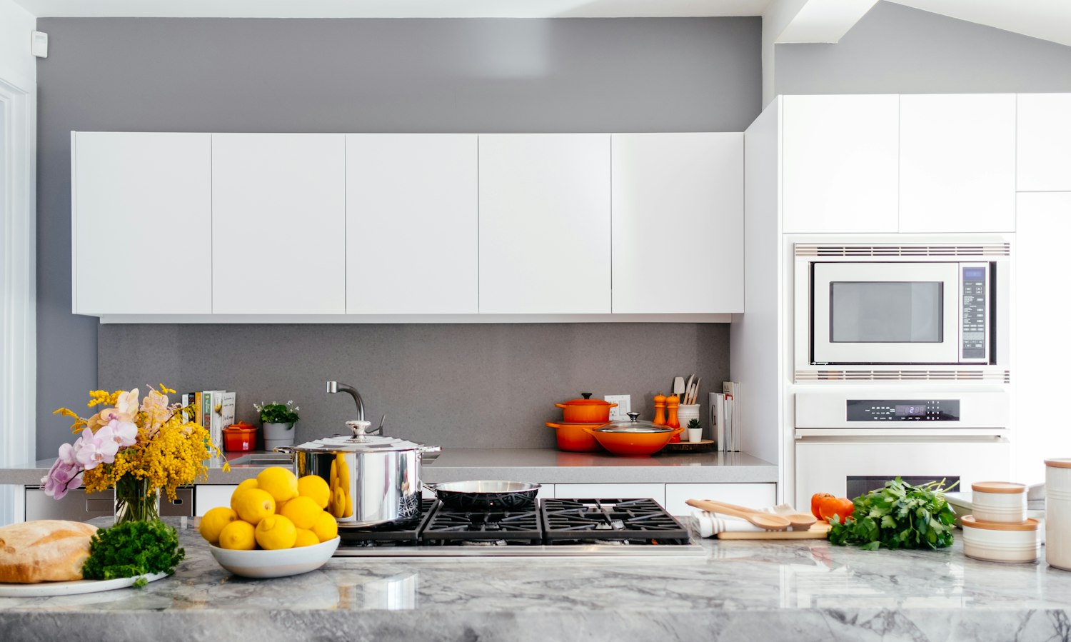 Stock image placeholder of a warm contemporary kitchen